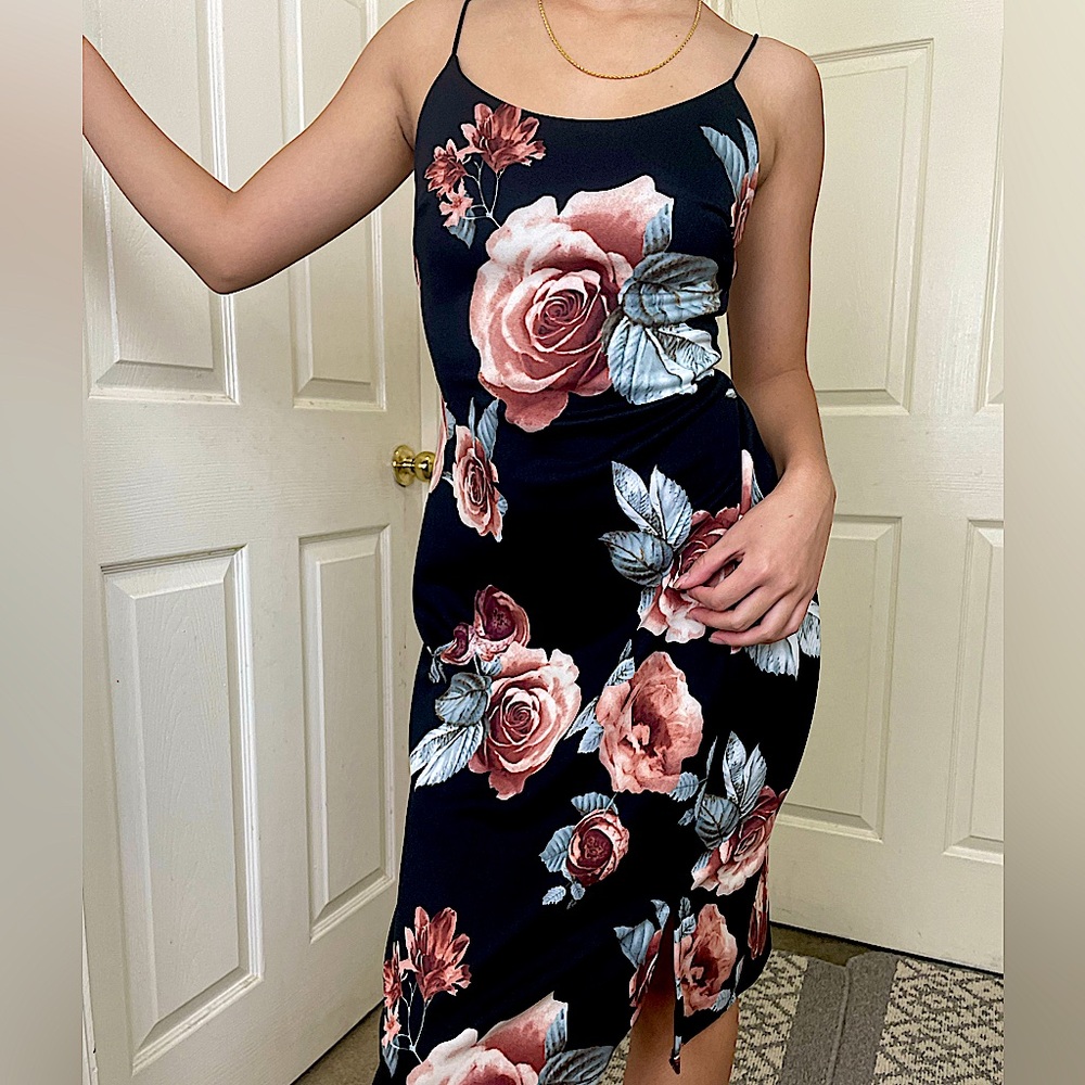 Cute simple floral knee length dress